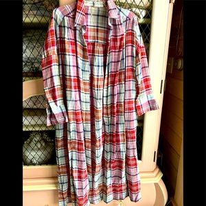 Free People Cotton Plaid Dress/Duster